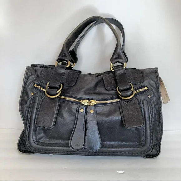 ハンドバッグ Chloe Handbags Women Fabric Black/Blue Navy Chloe | Bags | Authentic Chloe Bay Leather Handbag Satchel